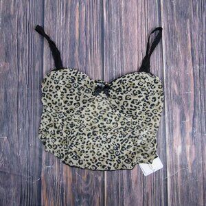 Commense Large Leopard Print Crop Top Lingerie NEW NWT